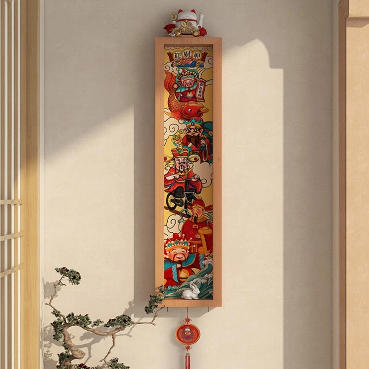 新中式龙年财神入户精选过道免打孔装饰画卧室房间挂画客厅置物架