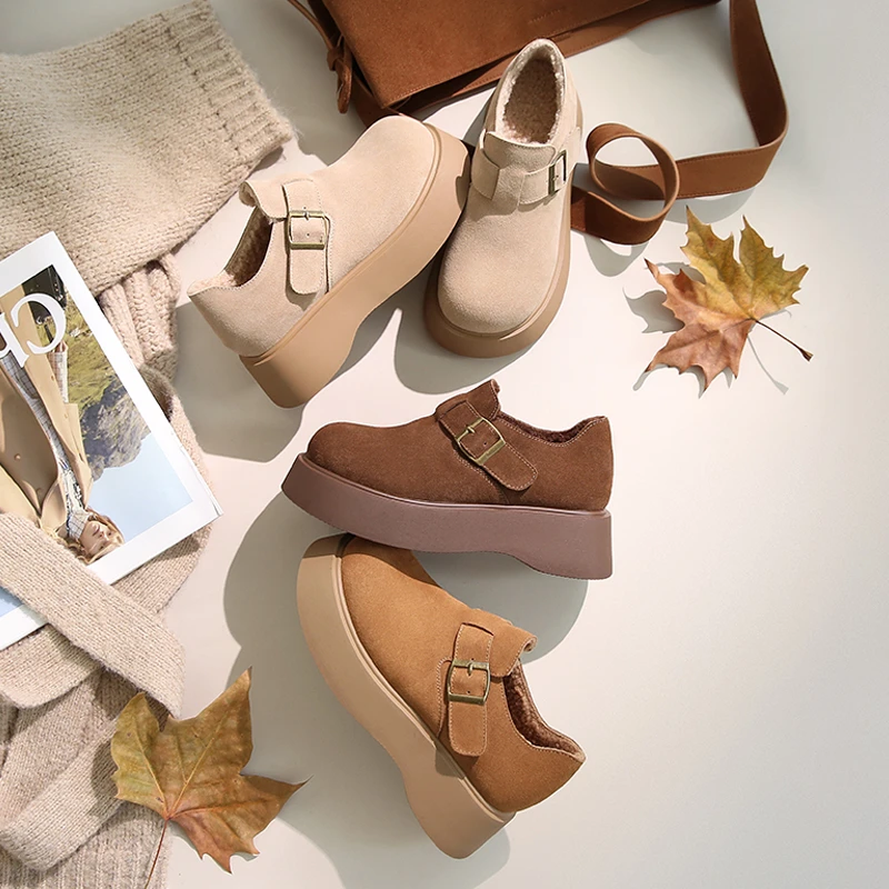 【H】2024新款韩版加绒秋冬勃肯鞋女一脚蹬豆豆鞋女百搭软底圆头