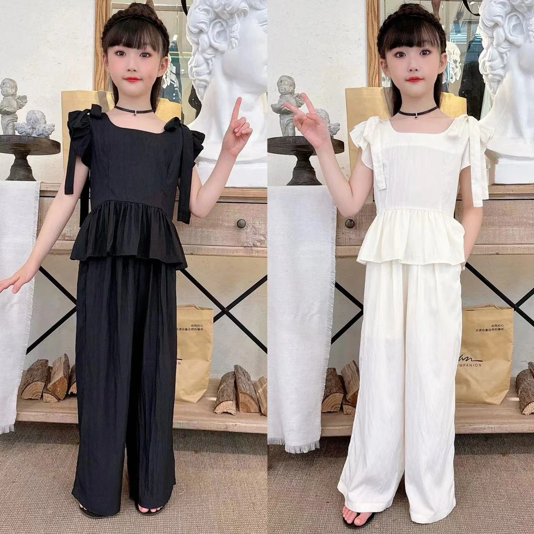 女童装时髦套装洋气2024新款儿童夏装无袖两件套小女孩夏季网红潮