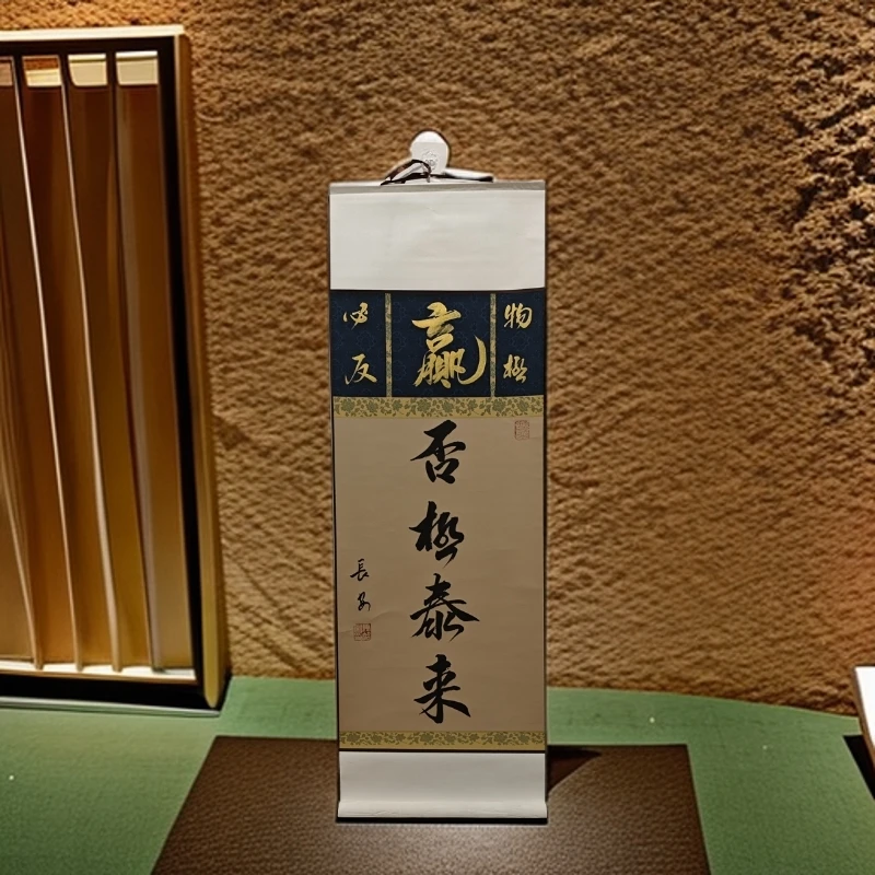 老师手写书法卷轴定制否极泰来物极必反拼接拼色宣纸客厅茶室挂画