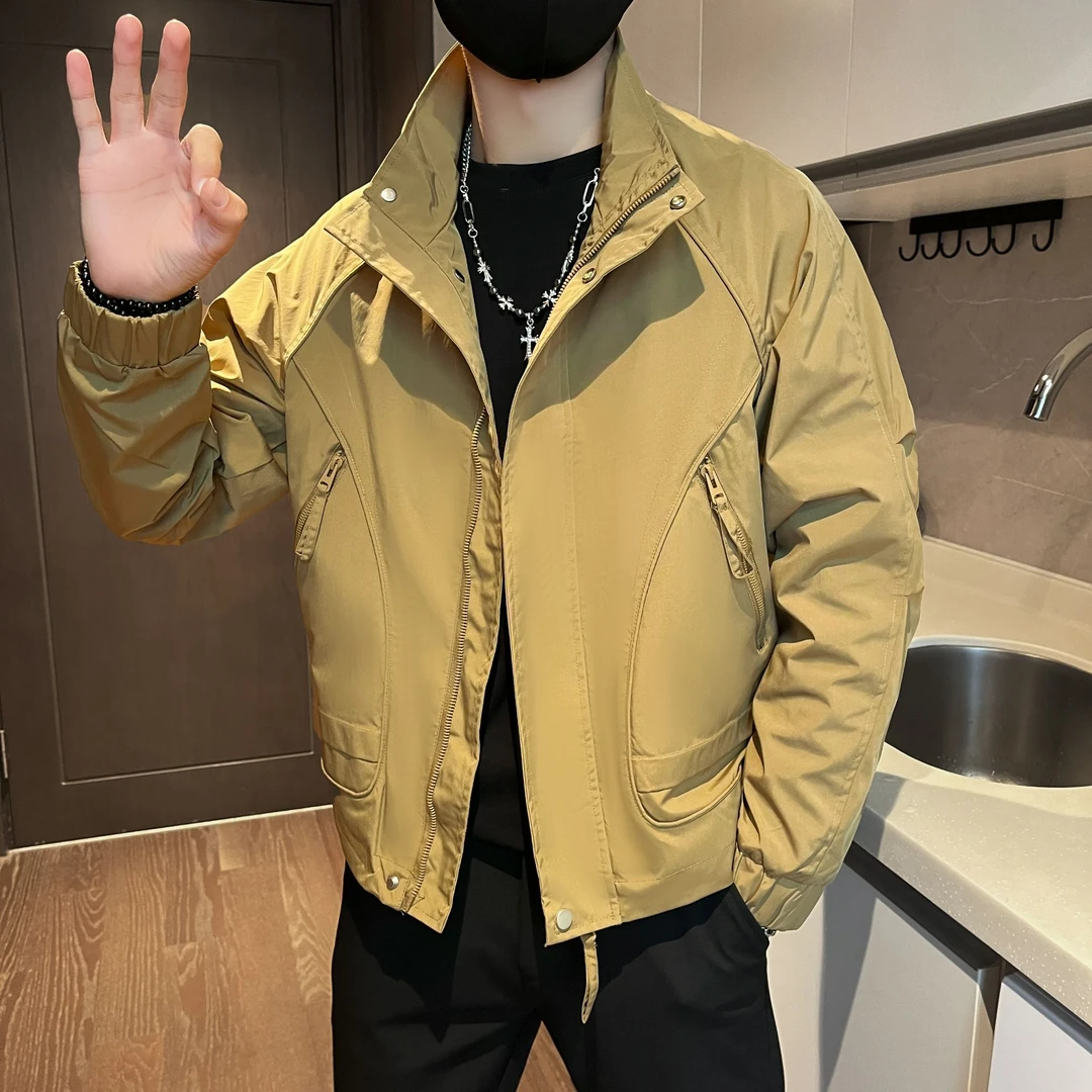 男士工装立领夹克爆款潮牌男装春秋季2025新款痞帅潮流休闲外套男