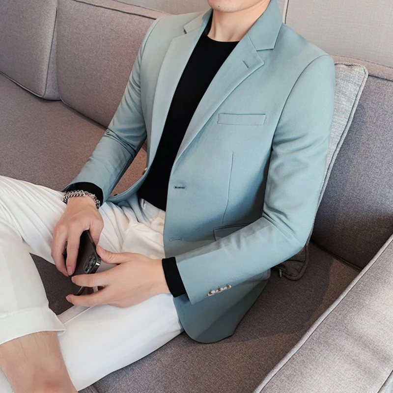 高级感小西装外套男秋季单西上衣英伦风男装雅痞单件休闲西服潮牌