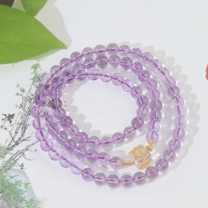 18k巴西全净紫水晶多圈手串/多样性发其一