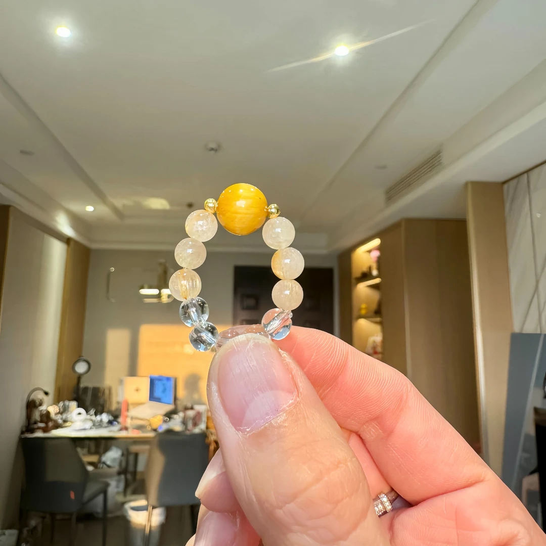 合金亚克力手链 小黄虎虎手链小戒