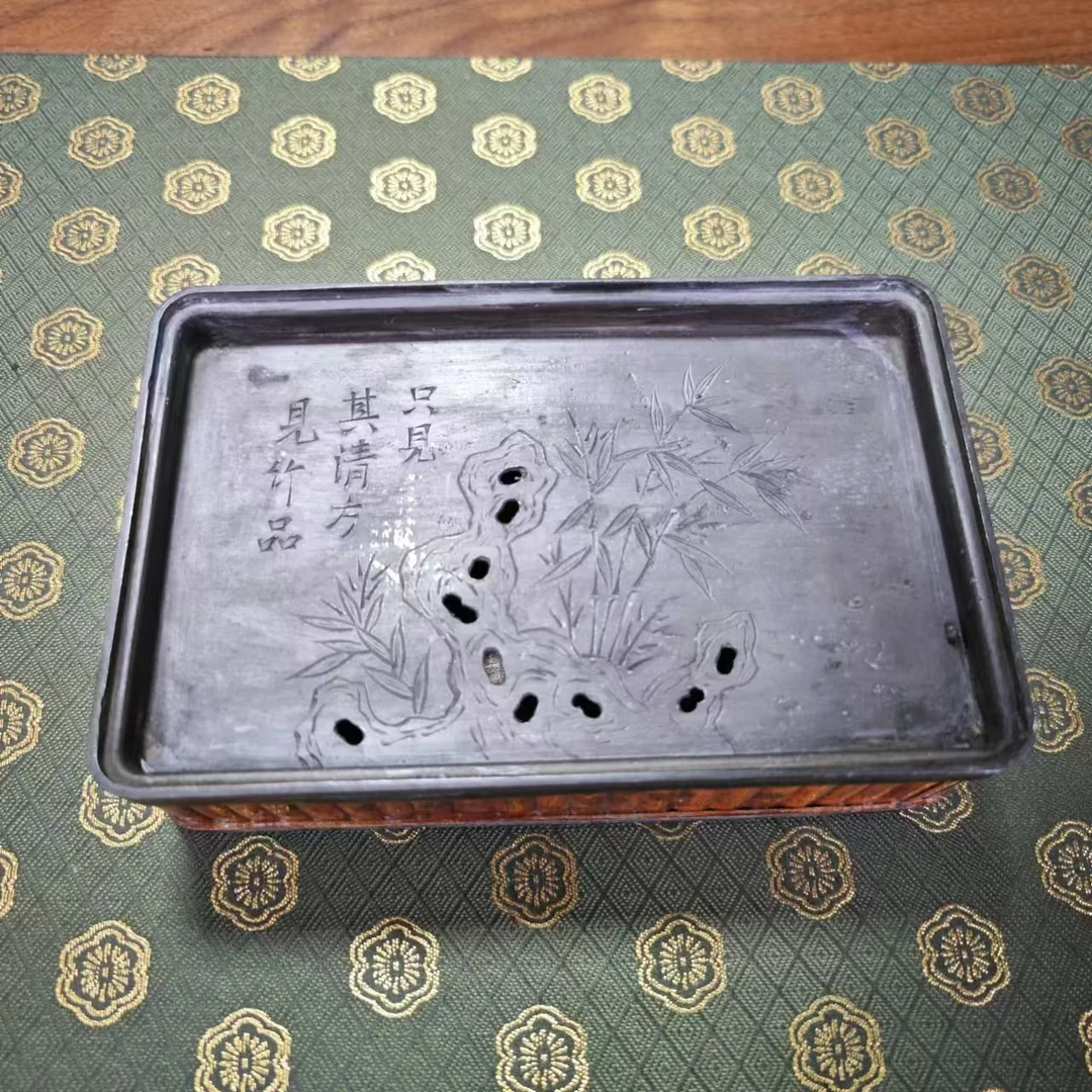 蜂鸟工坊锡锡器 锡长方形锡壶承 图案随心发WCXHC255