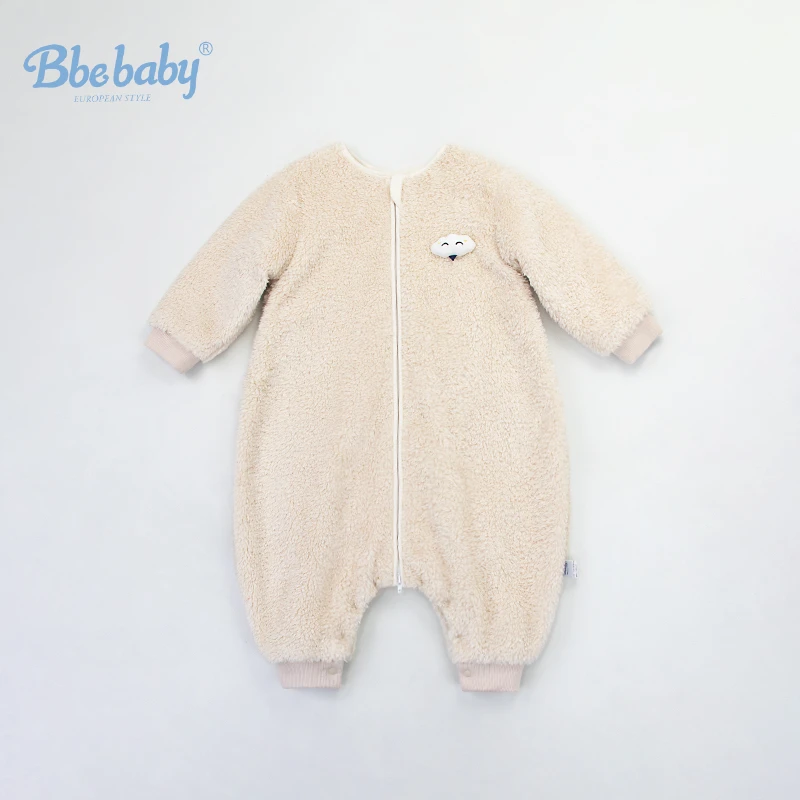Bbebaby呆萌男女宝中性可爱小云朵厚款双层分腿睡袋