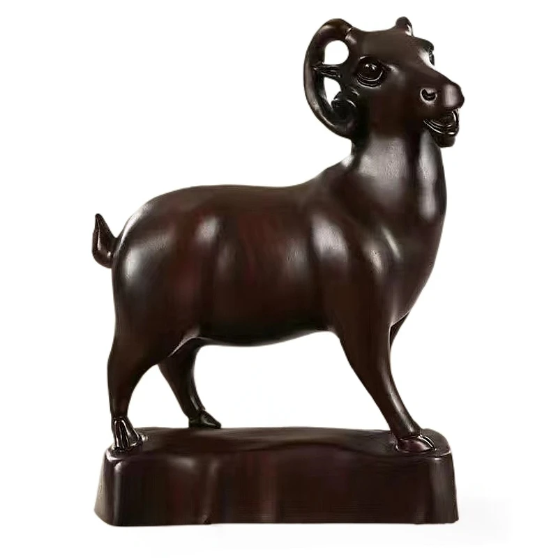 24绵羊黑檀木摆件木雕摆件
