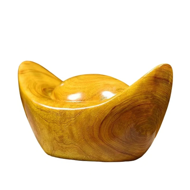 长20公分金丝楠大元宝摆件木雕摆件