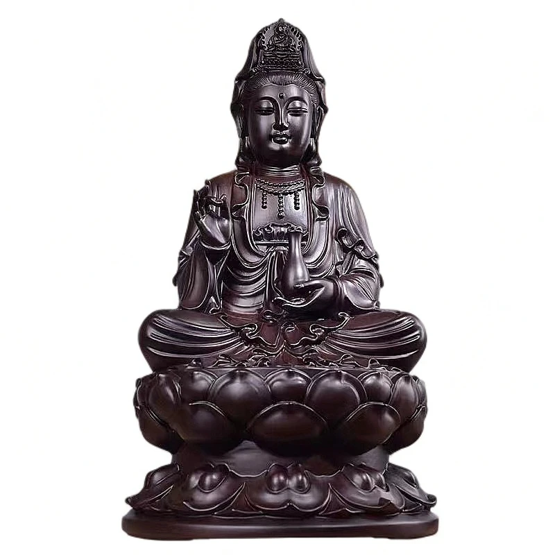 高28-30黑檀坐观音摆件木雕摆件