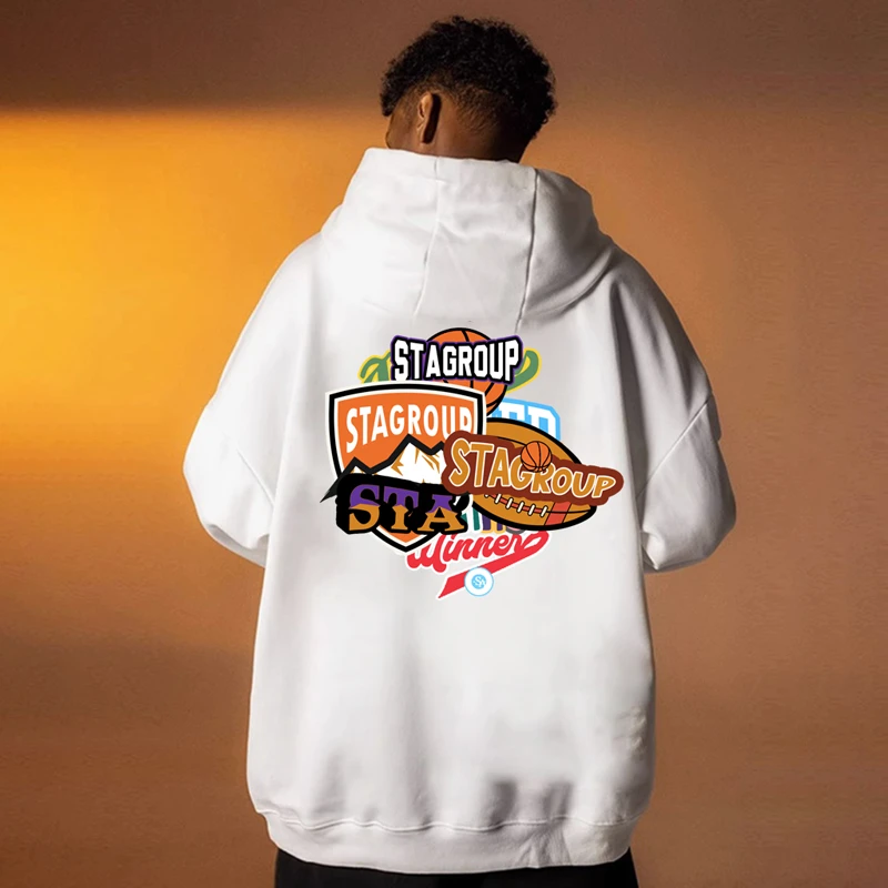 STA东部西部篮球连帽卫衣男秋冬女加绒重磅薄款潮牌宽松百搭美式