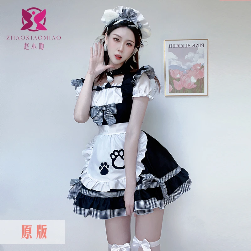 原版猫咪jk女仆少女COS动漫可爱风连衣裙lolita赵小喵正品套装