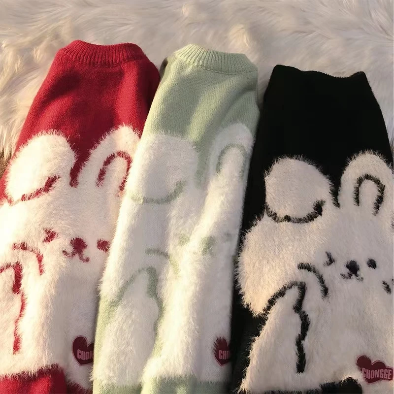 【多米】孕妇装秋冬装时尚兔子植绒毛衣百搭显瘦针织衫上衣潮