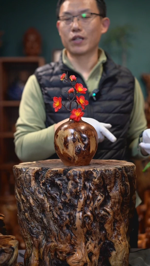 【闪购商品】枣木雷击枣木石榴瓶