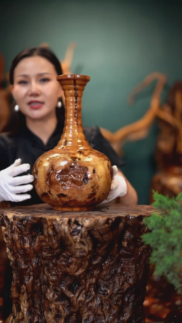 【闪购商品】枣木雷击枣木花器
