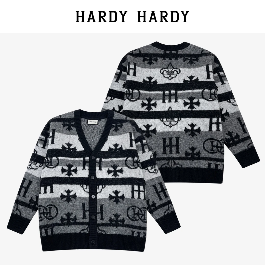 HARDY HARDY冬季新款潮牌提花针织毛衣男女同款毛线衫上衣