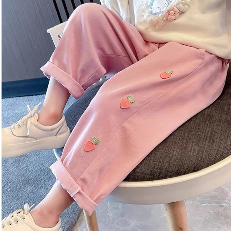 女童裤子秋装2023新款小女孩宝宝秋季洋气春秋款儿童装休闲裤萝卜