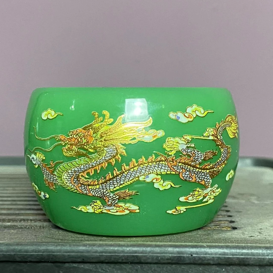 双龙戏珠绿  手工茶器〈无礼盒〉a