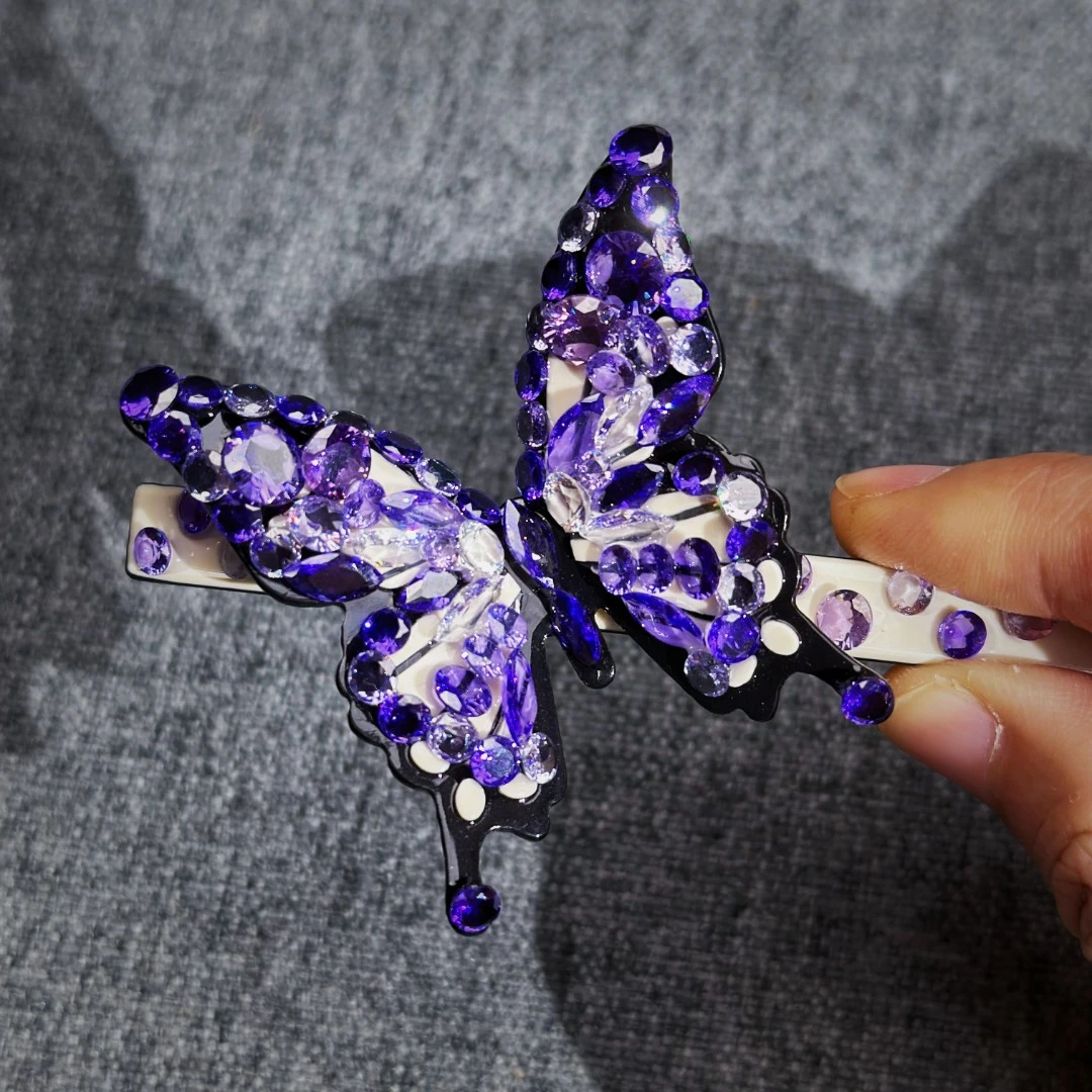 大蝴蝶侧边夹原创手作