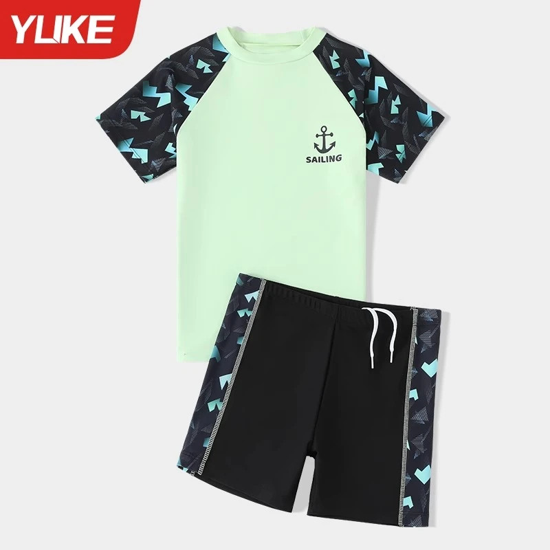 儿童泳衣男童2024新款分体中大童青少年游泳衣专业男孩泳裤装备