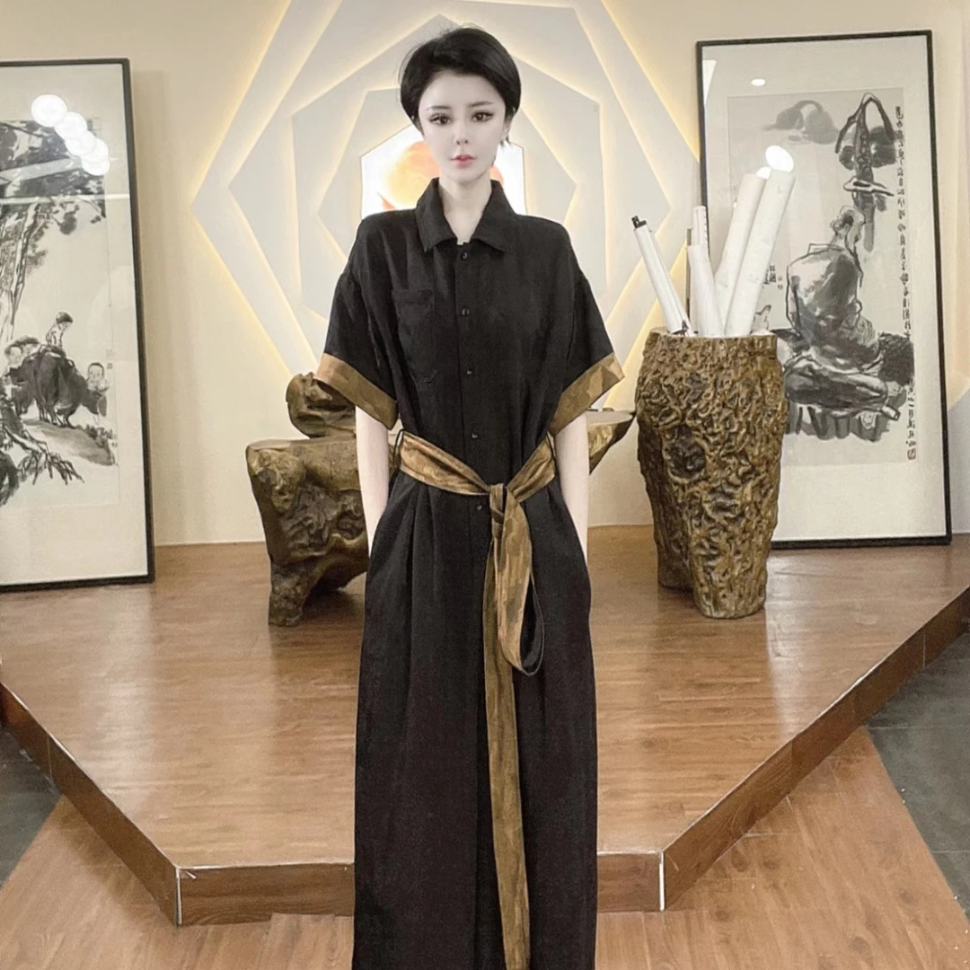 【东方颖秀】2025夏季新款女爆款连衣裙显瘦气质刺绣连衣裤裙L0182