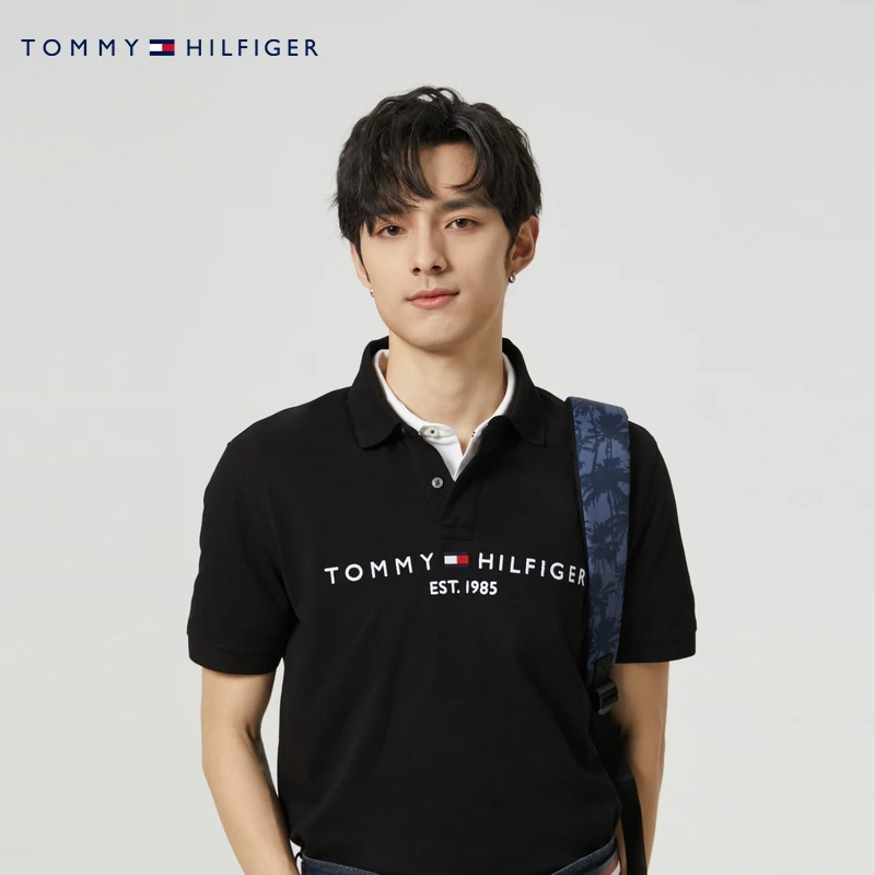 Tommy 男装商务通勤简约刺绣舒适透气合身版短袖T恤POLO衫78J6983