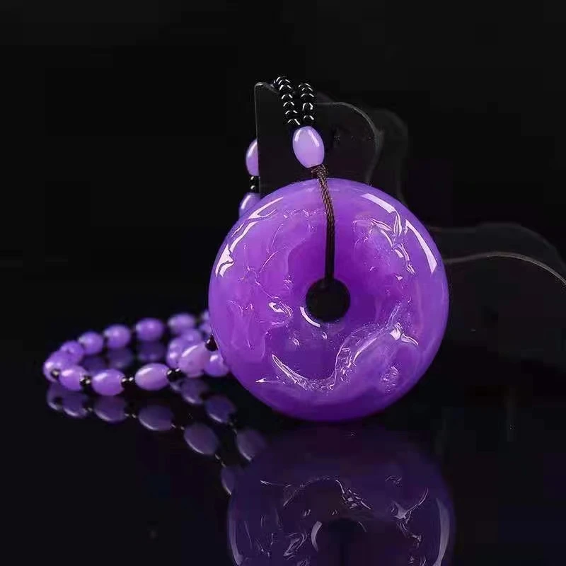 S级典藏类文化传承紫罗兰年年有余平安扣吊坠项链