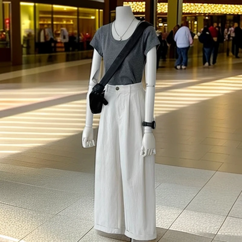 夏装搭配一整套轻熟韩系随意慵懒风微胖减龄大方得体的两件套装女