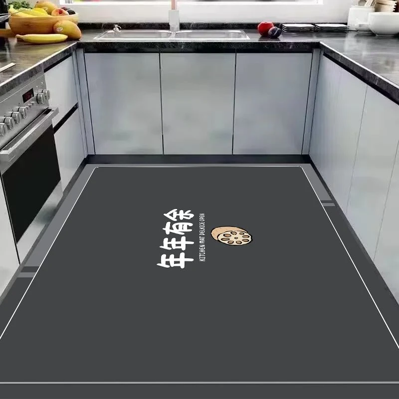 厨房防滑硅藻泥地垫吸水吸油速干可擦定制满铺大尺寸脚垫子地毯