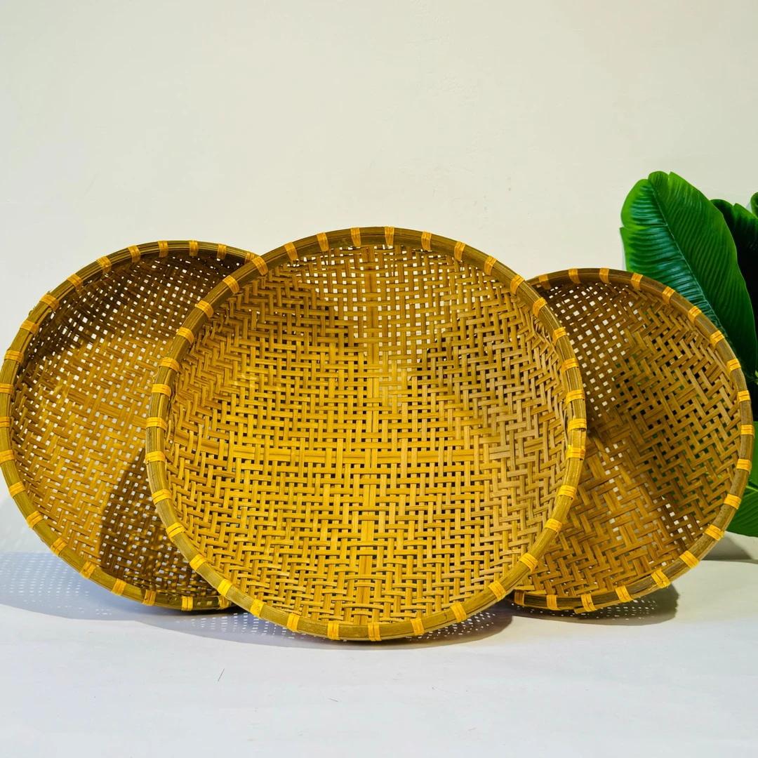 ZY89烟熏款（三件套）30/28/25收纳筐包子馒头筐家用纯手工