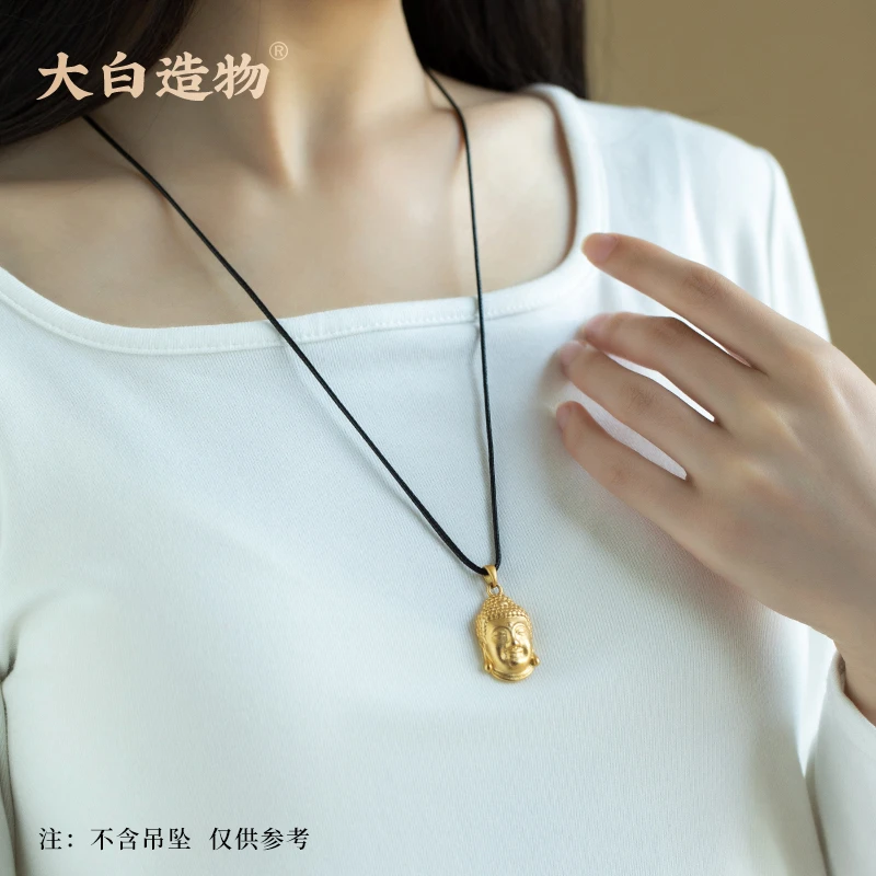 半成品横穿黑色蜡挂件细绳女士平安扣链子吊坠项链无事牌编织绳