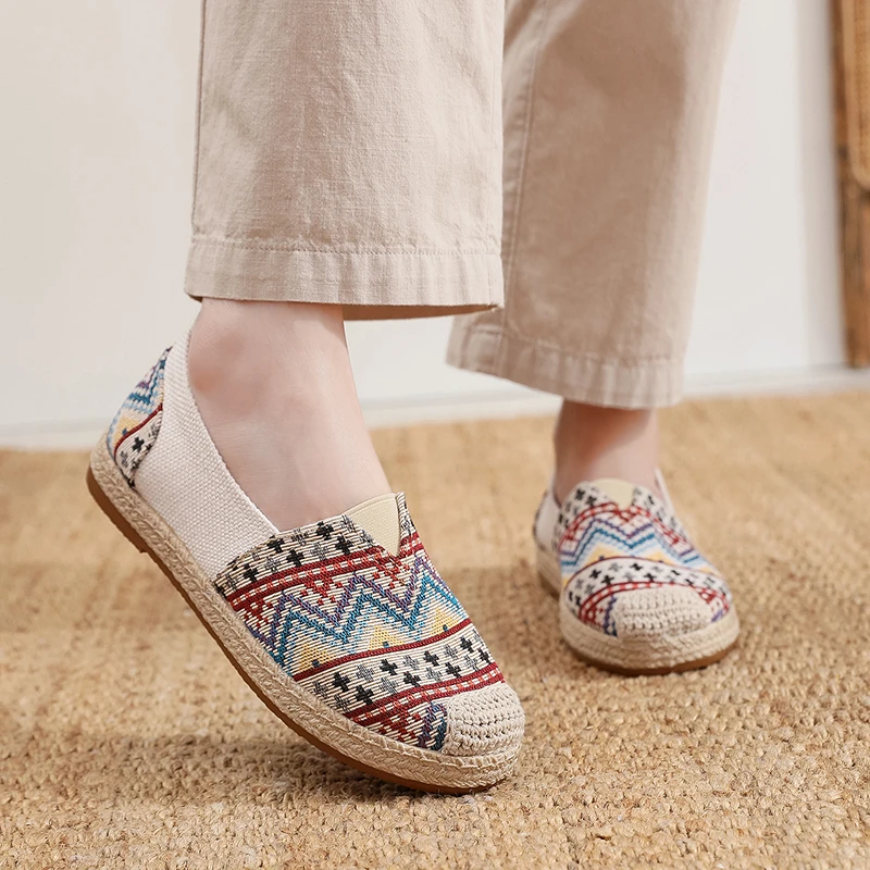 2024新款一脚蹬懒人鞋渔夫鞋女士浅口低帮鞋透气布鞋防滑休闲单鞋