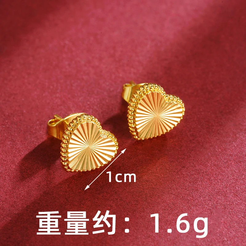 铜合金耳饰 爱心结耳钉 41902