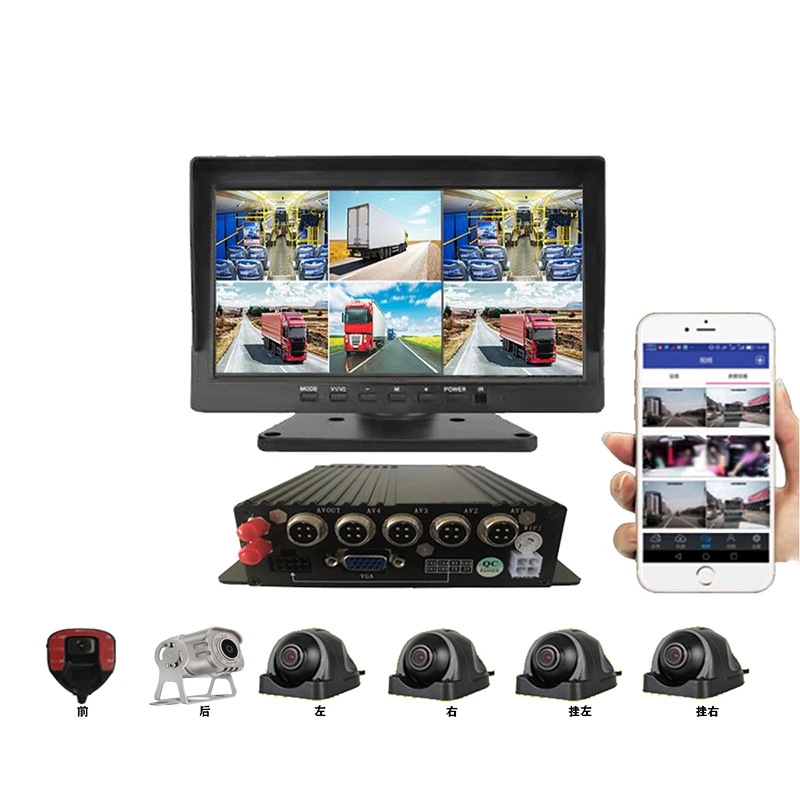 卓卡星4G远程货车行车记录仪360全景六路监控高清夜视王倒车影像