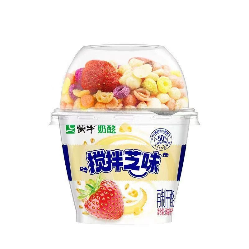 蒙牛搅拌时光草莓味再制干酪180g