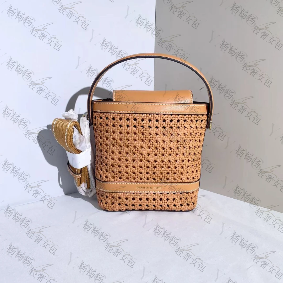 CHARLES&KEITH 10840469南瓜色M女士手提单肩包-杨灬