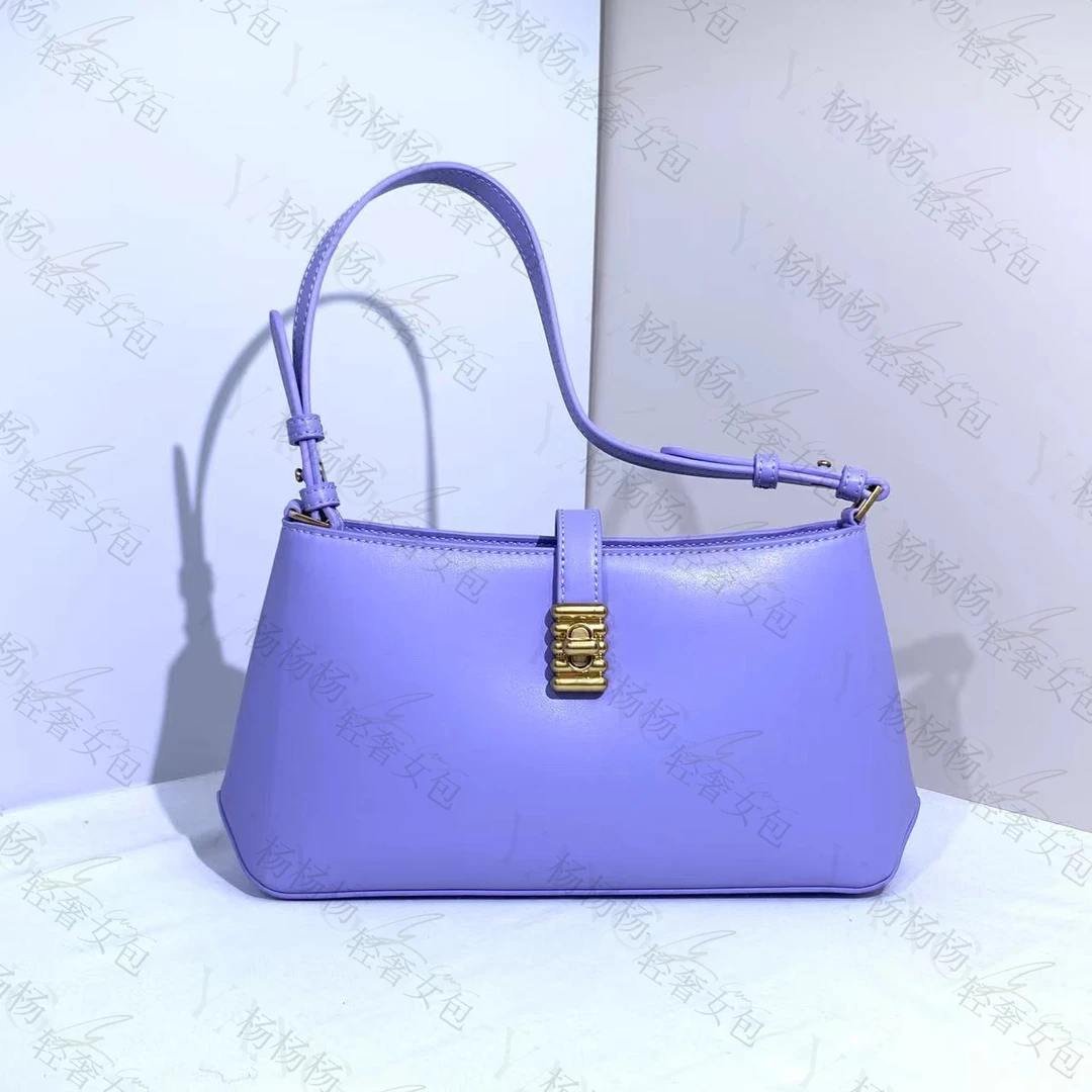 无肩带，链条CHARLES&KEITH 20671343浅紫色M女士单肩斜挎包-杨灬