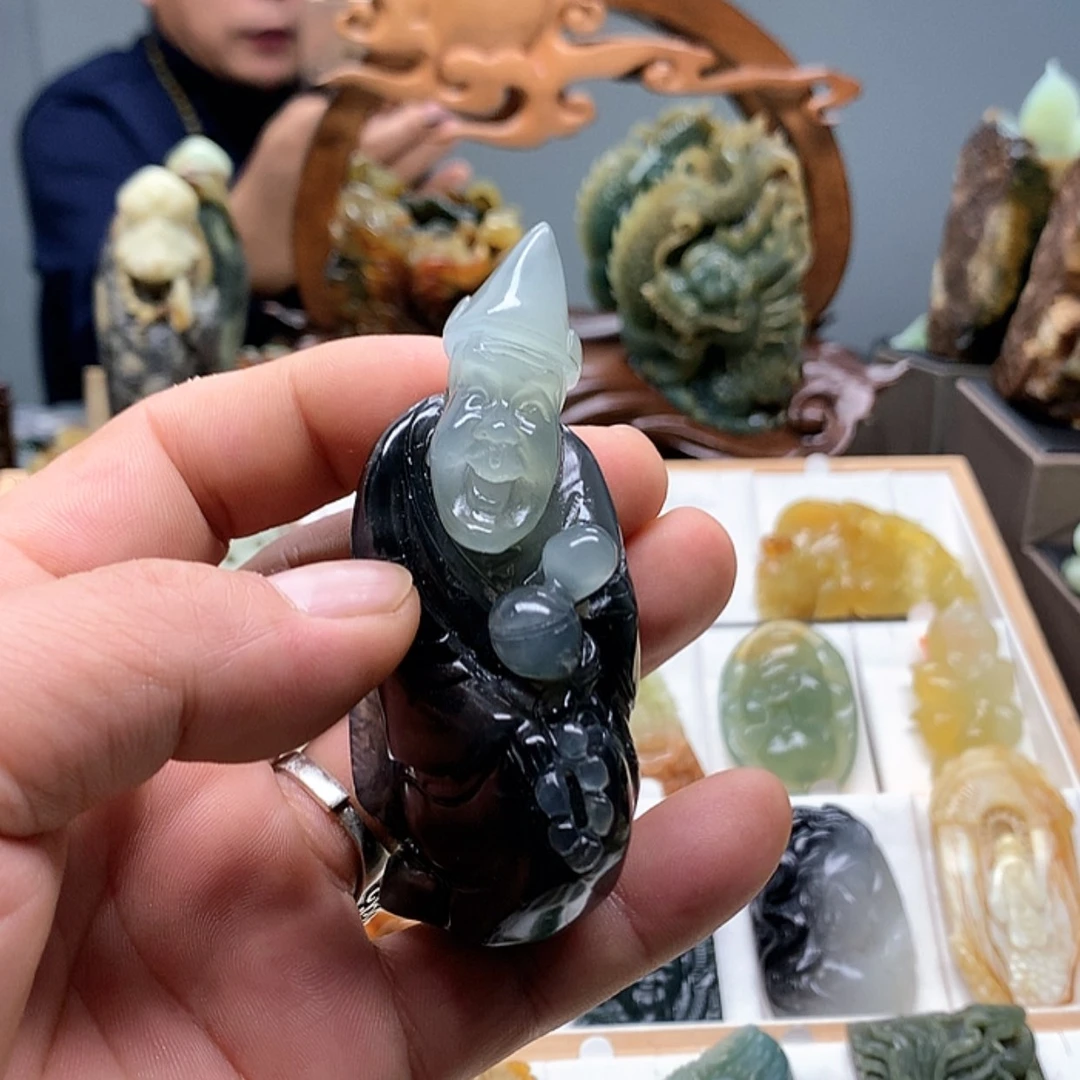 【闪购商品】蛇纹石玉手把件未镶嵌