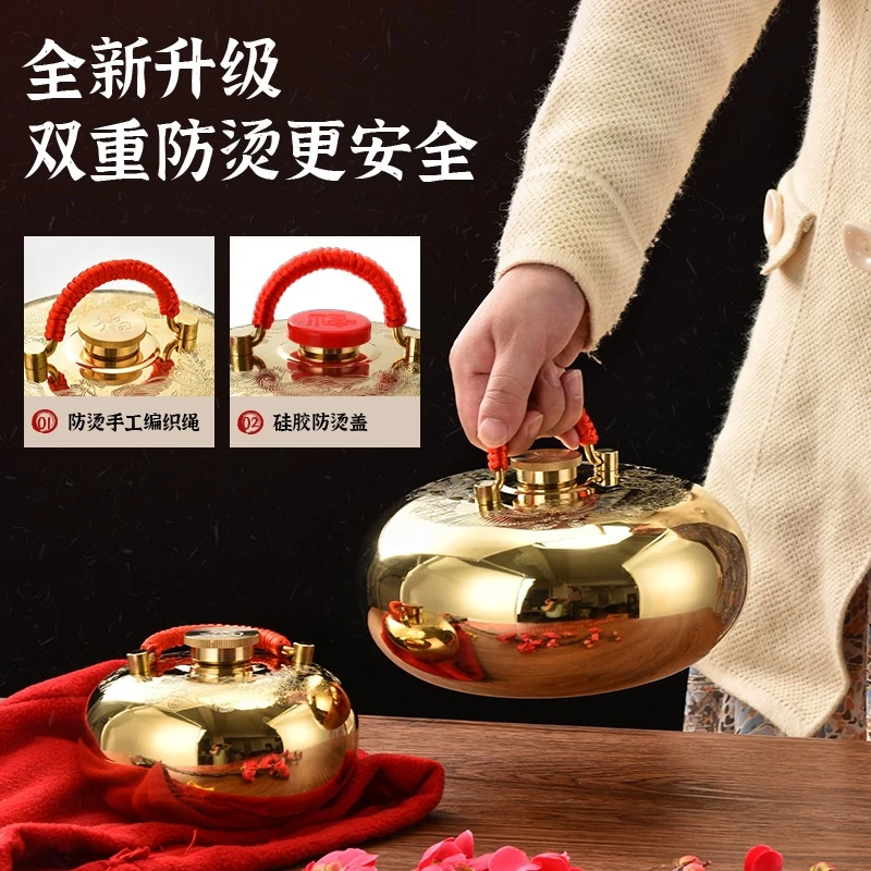 汤婆子暖手宝暖手壶铜暖壶冬日汤捂子暖脚宝暖肚腰热水袋被窝专用