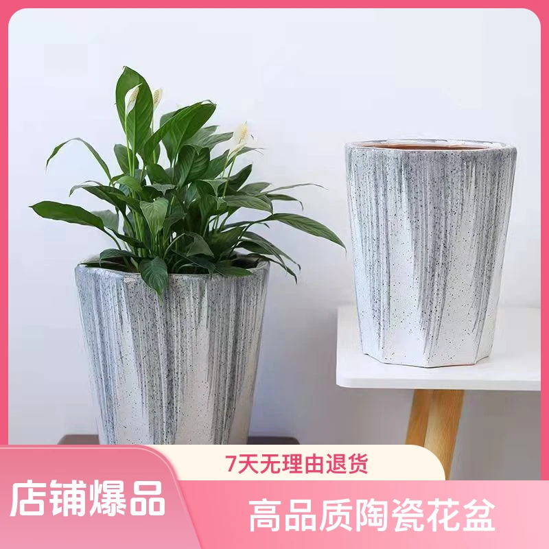带托盘陶瓷发货大号特大号多肉花盆简约花盆直销清仓包赔厂家直销