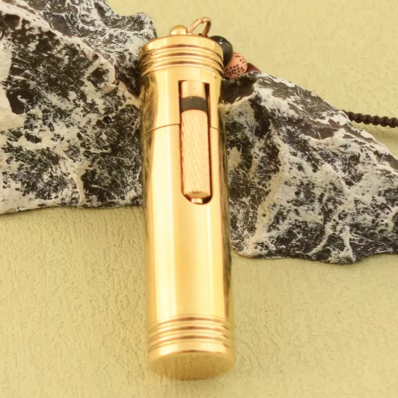 复古老式黄铜盘龙柱 圆柱形煤油打火机