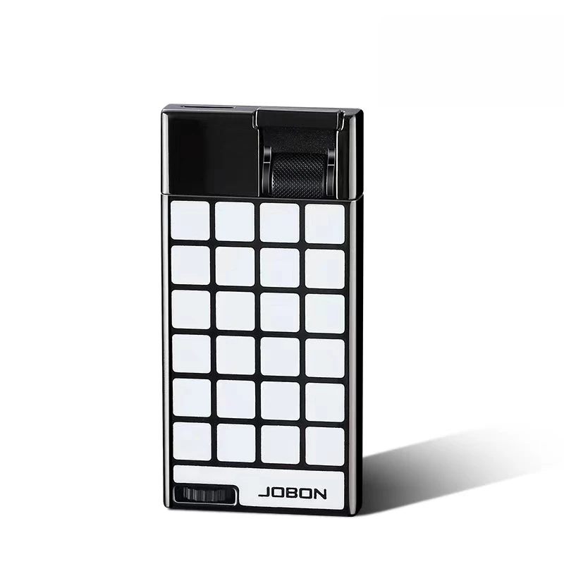 ZB-320A黑印方格 轻薄扁火蓝焰直冲打火机