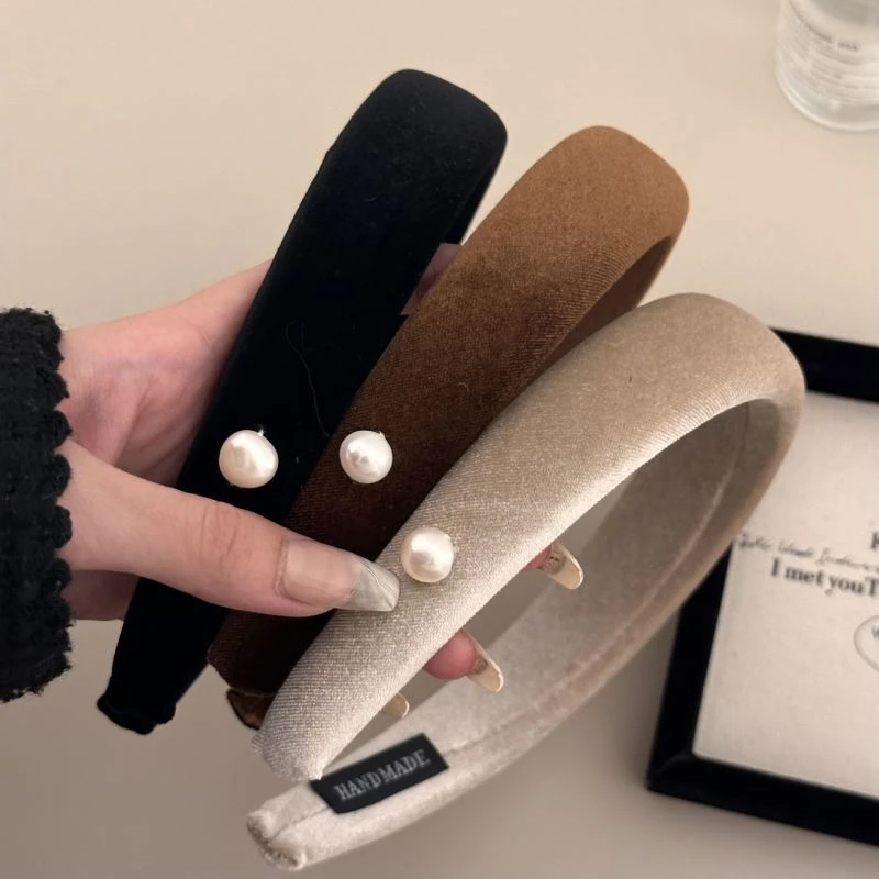 丝绒发箍女外出洗脸女简约发卡韩国高颅顶头箍发饰头饰2829