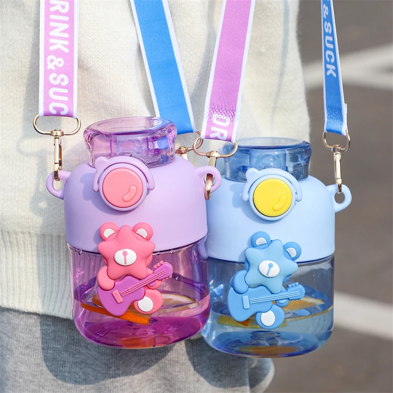 2024新款创意儿童水杯卡通可爱弹跳吸管杯高颜值可爱宝宝喝水杯子