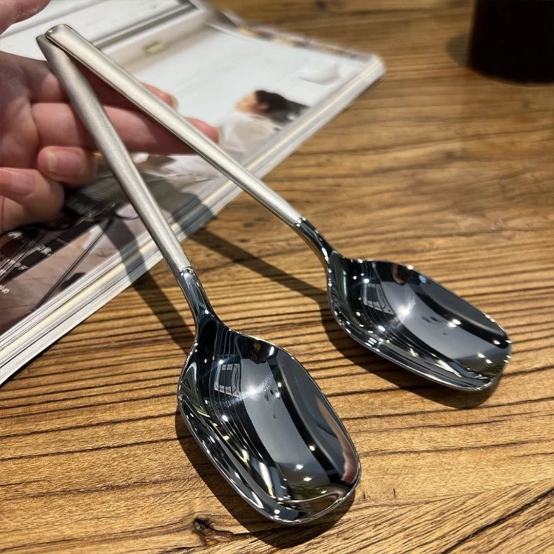 精致长勺西瓜勺子长柄创意汤勺冰淇淋勺韩式搅拌勺酒店饭勺加厚