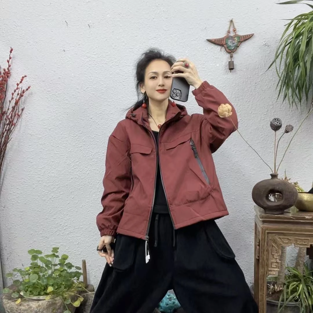 10-55夹棉带帽冲锋衣外套（长58胸围122