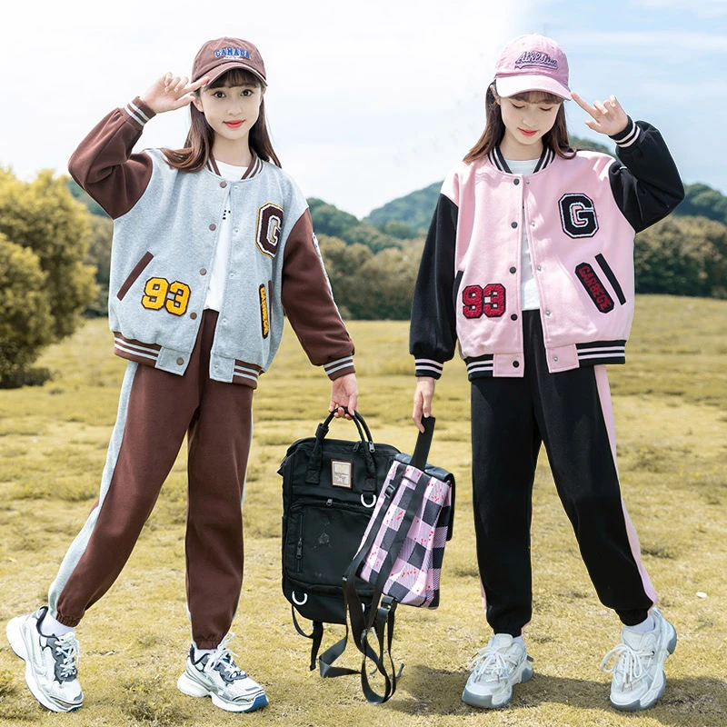 女童春秋套装网红2023新款中大童秋季卫衣套装儿童运动洋气套装潮
