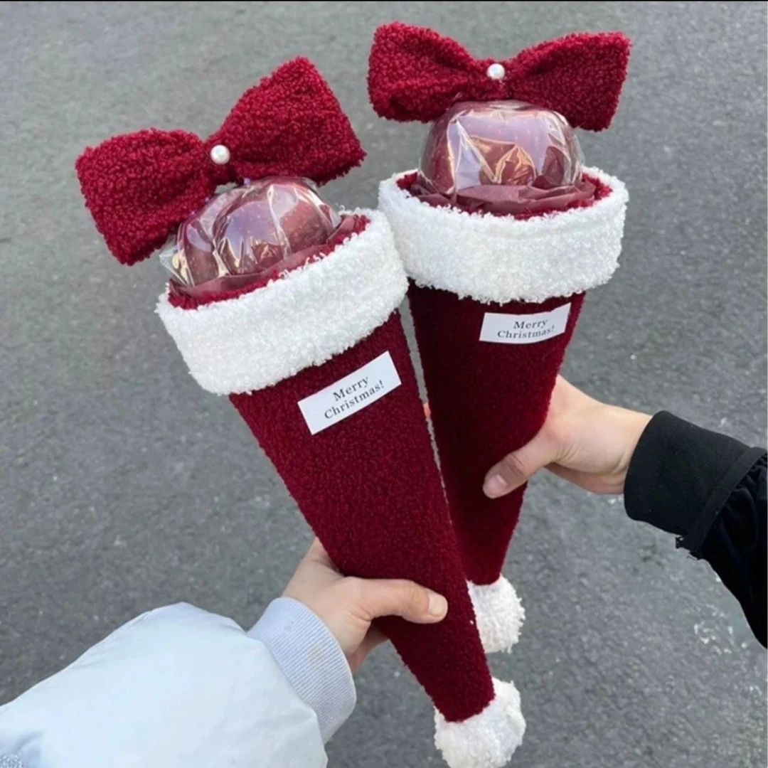 圣诞苹果花束DIY圣诞节礼物平安手工平安夜闺蜜diy女友材料蝴蝶结