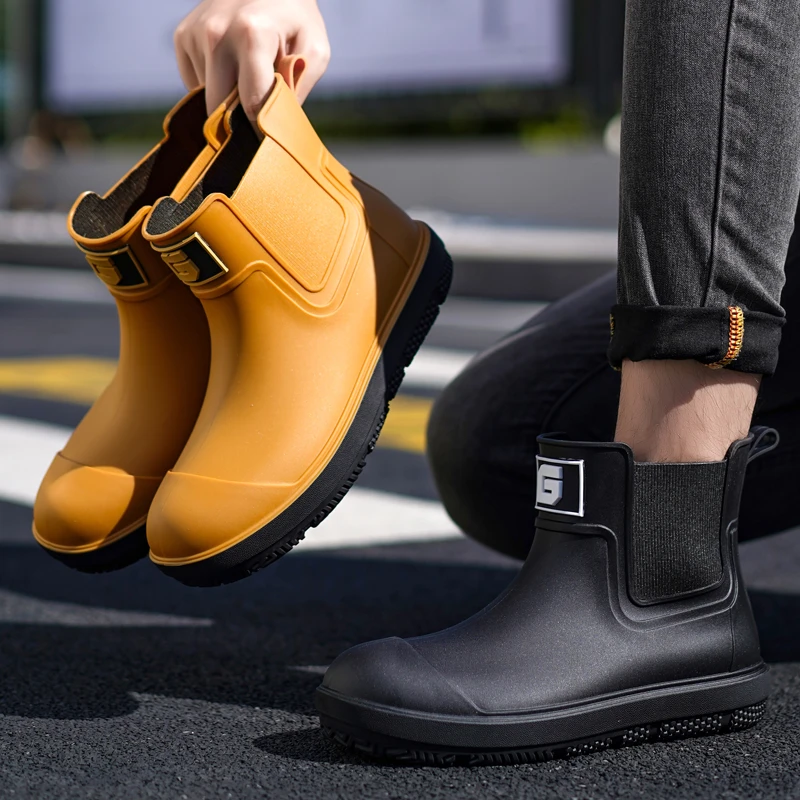 雨鞋男女款冬季加绒短筒低帮水鞋厚底防滑雨靴时尚胶鞋情侣雨鞋