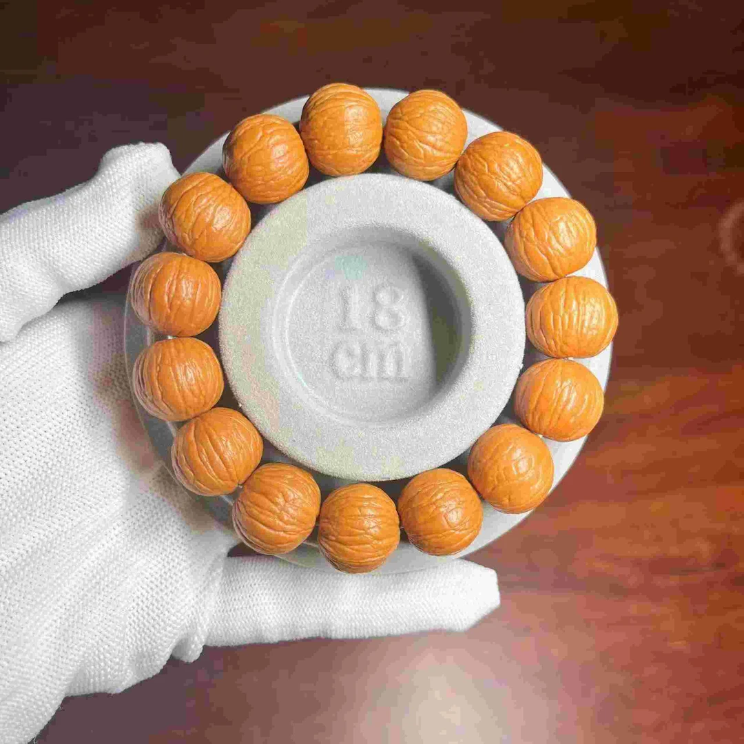 猴头聚宝盆手串，原皮原核无修聚宝盆，尺寸19+20+