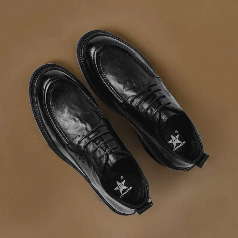 男士皮鞋透气手抓纹休闲百搭日通勤常商务男鞋秋季新款鞋子32132